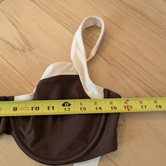 NWT Abercrombie & Fitch Wide Strap Underwire Bikini Top in Cocoa Adjustable - Picture 7 of 9